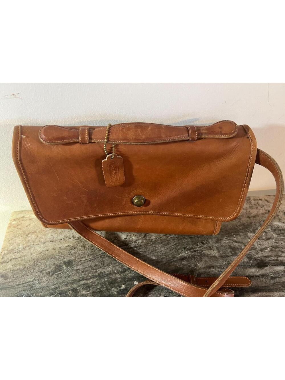 Vtg. Coach Avenue Bag Crossbody British Tan Handbag Leather - Picture 2 of 9